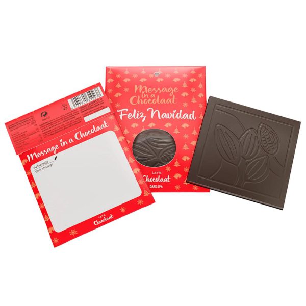 Tableta Message in a Chocolaat FELIZ NAVIDAD Blend 51%