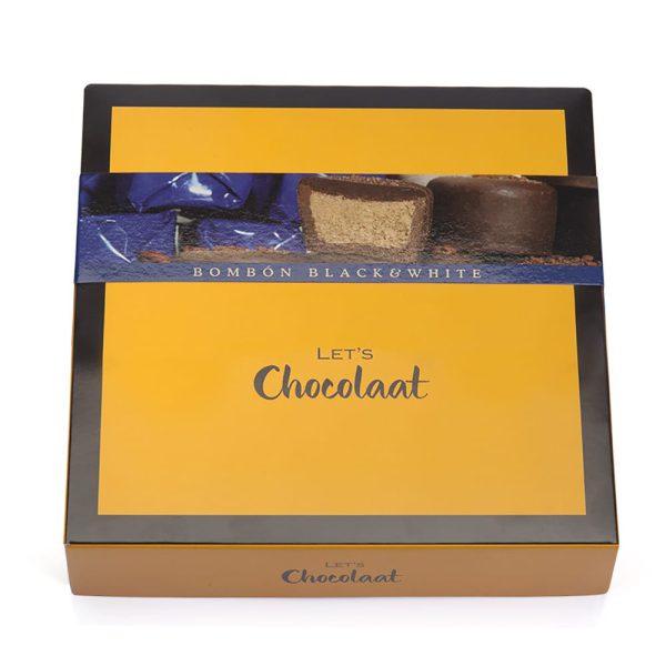 Estuche 150gr Bombón Praliné Black & White