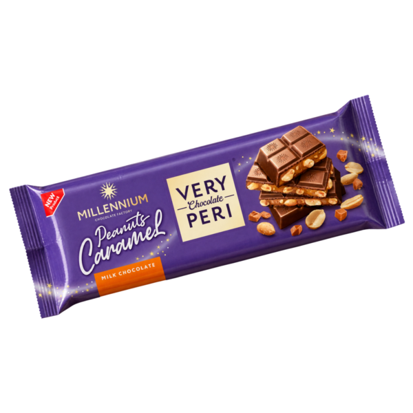 Tableta Millennium Very Peri Chocolate con Leche, Cacahuetes Tostados y Caramelizados