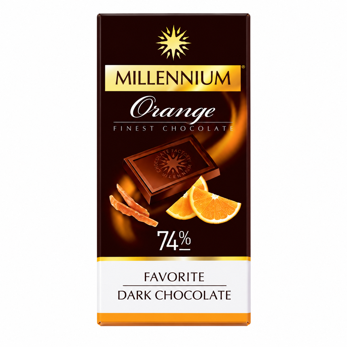 Tableta Millennium Favorite Chocolate Negro con Naranja 74%